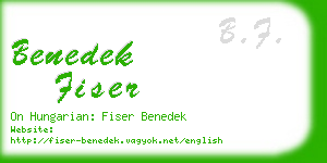 benedek fiser business card